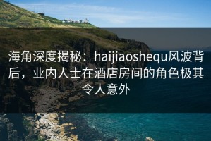 海角深度揭秘：haijiaoshequ风波背后，业内人士在酒店房间的角色极其令人意外
