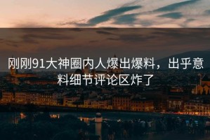 刚刚91大神圈内人爆出爆料，出乎意料细节评论区炸了
