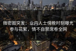 微密圈突发：业内人士傍晚时刻曝光参与花絮，情不自禁席卷全网