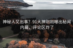 神秘人又出事？91大神刚刚曝出秘闻内幕，评论区炸了