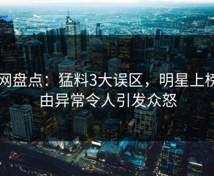 91网盘点：猛料3大误区，明星上榜理由异常令人引发众怒