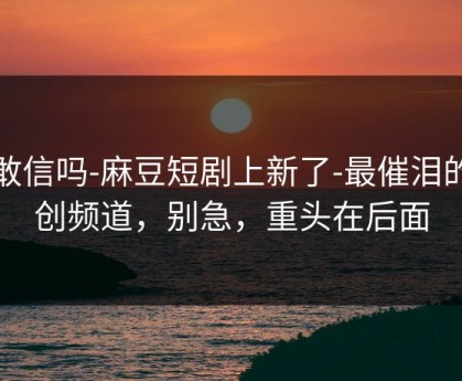 你敢信吗-麻豆短剧上新了-最催泪的原创频道，别急，重头在后面