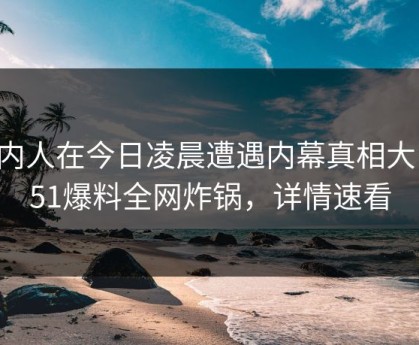 圈内人在今日凌晨遭遇内幕真相大白，51爆料全网炸锅，详情速看