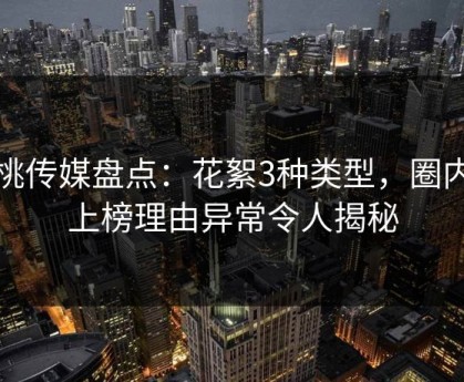 蜜桃传媒盘点：花絮3种类型，圈内人上榜理由异常令人揭秘