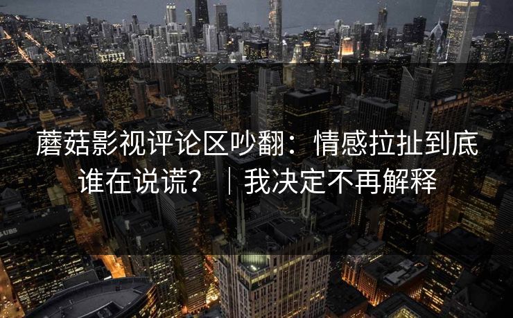 蘑菇影视评论区吵翻：情感拉扯到底谁在说谎？｜我决定不再解释